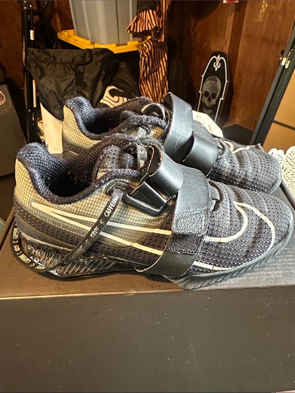 Nike Black and Silver Romaleos 4 Weightlifting shoes